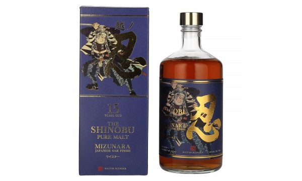 The Shinobu Pure Malt 15 Years Old Whisky MIZUNARA Japanese Oak Finish 43% Vol. 0,7l dovanų dėžutėje
