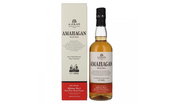 Amahagan World Malt Whisky Edition No.2 RED WINE WOOD Finish 47% Vol. 0,7l dovanų dėžutėje