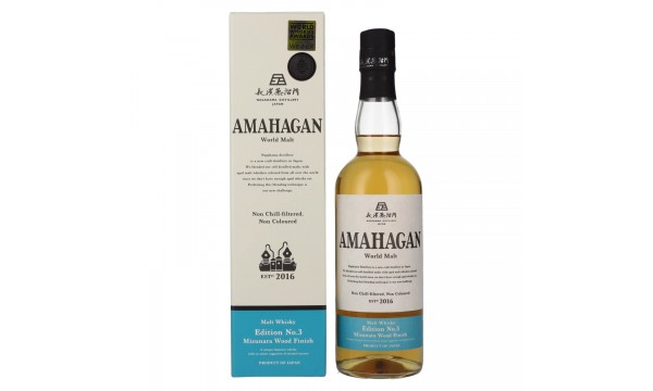 Amahagan World Malt Whisky Edition No.3 MIZUNARA WOOD Finish 47% Vol. 0,7l dovanų dėžutėje