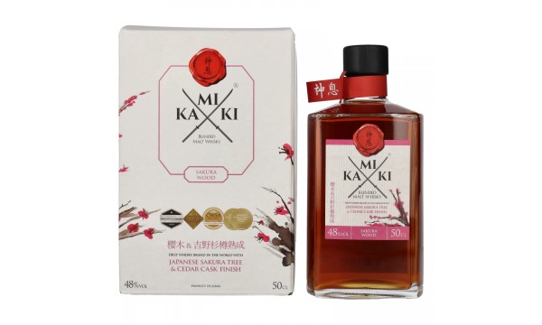KAMIKI Blended Malt Whisky SAKURA & CEDAR Cask Finish 48% Vol. 0,5l dovanų dėžutėje