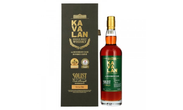 Kavalan SOLIST Single Malt Whisky ex-Bourbon Cask 55,6% Vol. 0,7l dovanų dėžutėje Kavalan SOLIST Single Malt Whisky ex-Bourbon Cask 55,6% Vol. 0,7l dovanų dėžutėje