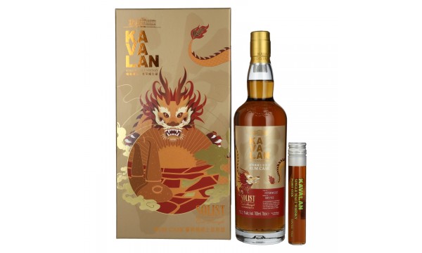 Kavalan SOLIST RUM CASK Single Malt Whisky Dragon Edition 53,3% Vol. 0,7l dovanų dėžutėje su 0,05l miniatura