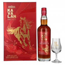Kavalan Triple Sherry Cask Matured Lunar Horse New Year 2026 40% Vol. 0,7l dovanų dėžutėje su degustacine tsure