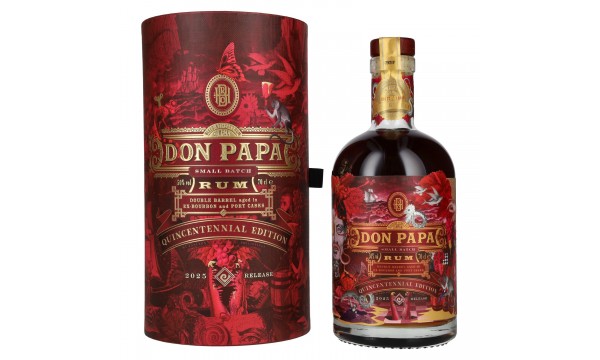 Don Papa 7 Years Old Small Batch Ex-Bourbon & Port Casks Rum Quincentennial Edition 50% Vol. 0,7l dovanų dėžutėje