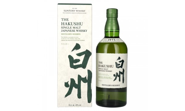 Suntory The Hakushu DISTILLER'S RESERVE Single Malt Japanese Whisky 43% Vol. 0,7l dovanų dėžutėje
