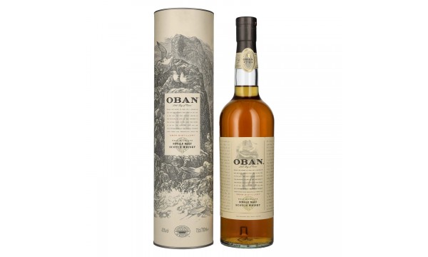 Oban 14 Years Old Single Malt Whisky 43% Vol. 0,7l dovanų dėžutėje Oban 14 Years Old Single Malt Whisky 43% Vol. 0,7l dovanų dėžutėje