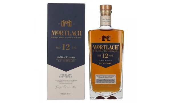 Mortlach 12 Years Old The WEE WITCHIE Single Malt 43,4% Vol. 0,7l dovanų dėžutėje
