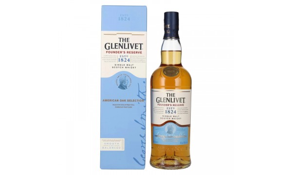 The Glenlivet FOUNDER'S RESERVE American Oak Selection 40% Vol. 0,7l dovanų dėžutėje The Glenlivet FOUNDER'S RESERVE American Oak Selection 40% Vol. 0,7l dovanų dėžutėje