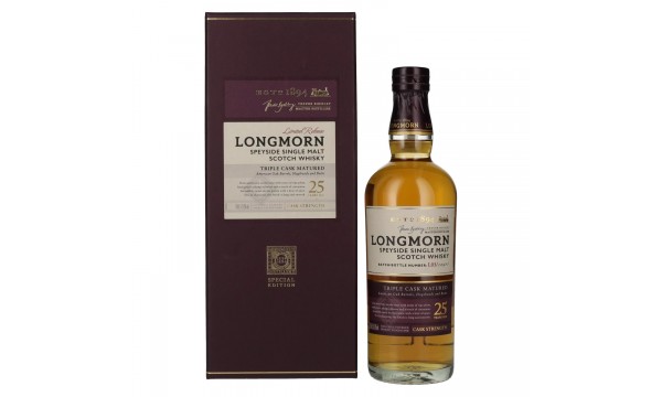 Longmorn 25 Years Old Speyside Single Malt Scotch Whisky 52,8% Vol. 0,7l dovanų dėžutėje