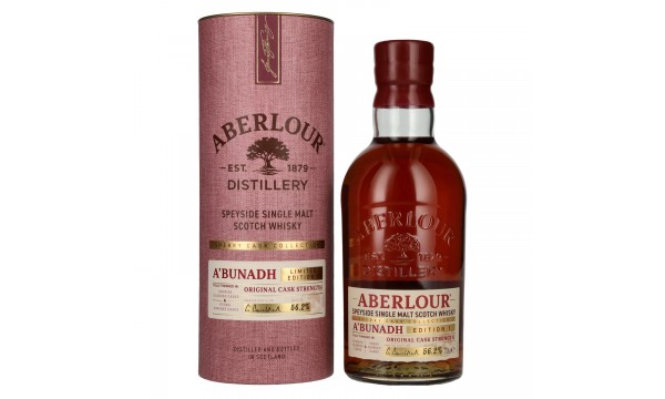 Aberlour A'BUNADH Original Cask Strength Sherry Cask Collection Limited Edition 1 56,2% Vol. 0,7l dovanų dėžutėje Aberlour A'BUNADH Original Cask Strength Sherry Cask Collection Limited Edition 1 56,2% Vol. 0,7l dovanų dėžutėje