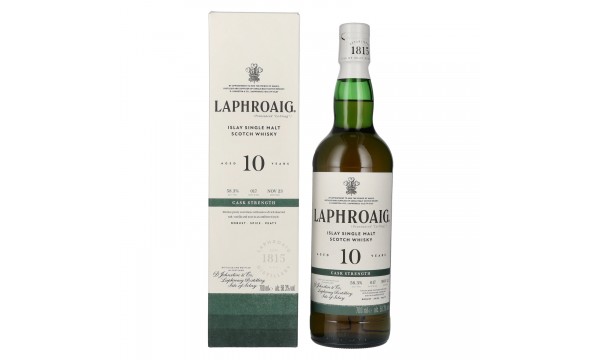 Laphroaig 10 Years Old Cask Strength Batch 17 58,3% Vol. 0,7l dovanų dėžutėje
