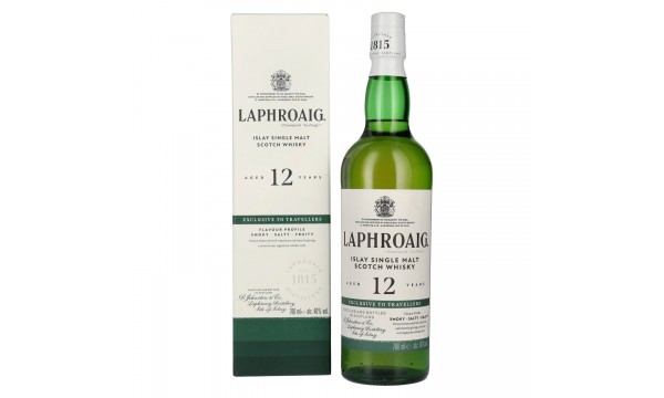 Laphroaig 12 Years Old Travel Exclusive Islay Single Malt Scotch Whisky 46% Vol. 0,7l dovanų dėžutėje