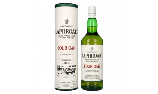 Laphroaig FOUR OAK Travel Retail Exclusive 40% Vol. 1l dovanų dėžutėje Laphroaig FOUR OAK Travel Retail Exclusive 40% Vol. 1l dovanų dėžutėje