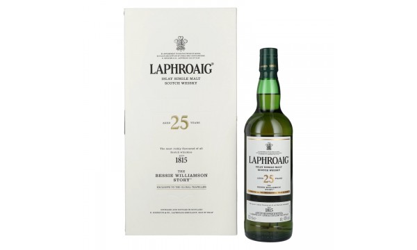 Laphroaig 25 Years Old THE BESSIE WILLIAMSON STORY Edition 2019 43% Vol. 0,7l dovanų dėžutėje