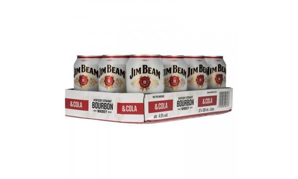 Jim Beam Kentucky Straight Bourbon Whiskey & Cola 4,5% Vol. 12x0,33l Dosen Pfand