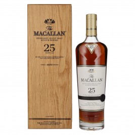 The Macallan 25 Years Old SHERRY OAK 2022 43% Vol. 0,7l medinėje dėžutėje