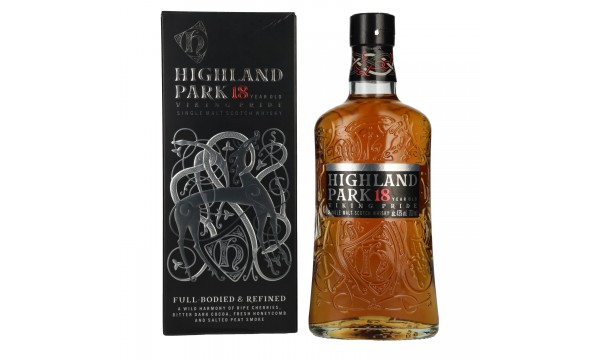 Highland Park 18 Years Old VIKING Travel Single Malt Scotch Whisky 43% Vol. 0,7l dovanų dėžutėje