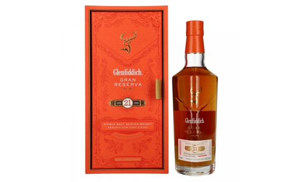 Glenfiddich 21 Years Old GRAN RESERVA Rum Cask Finish 43,2% Vol. 0,7l dovanų dėžutėje Glenfiddich 21 Years Old GRAN RESERVA Rum Cask Finish 43,2% Vol. 0,7l dovanų dėžutėje