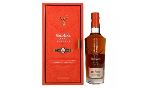 Glenfiddich 21 Years Old GRAN RESERVA Rum Cask Finish 40% Vol. 0,7l dovanų dėžutėje