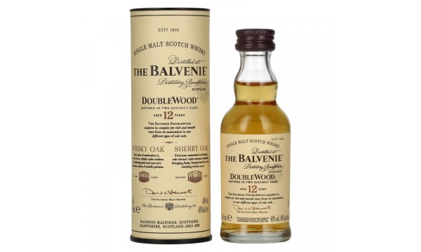 The Balvenie 12 Years Old Double Wood 40% Vol. 0,05l dovanų dėžutėje
