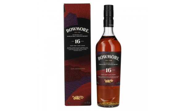 Bowmore 16 Years Old Ruby Port Cask Finish Islay Single Malt 43% Vol. 0,7l dovanų dėžutėje
