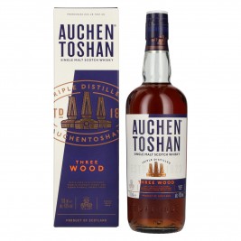Auchentoshan THREE WOOD Single Malt Scotch Whisky 43% Vol. 0,7l dovanų dėžutėje
