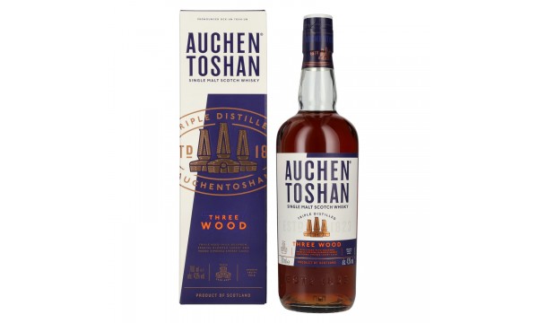 Auchentoshan THREE WOOD Single Malt Scotch Whisky 43% Vol. 0,7l dovanų dėžutėje