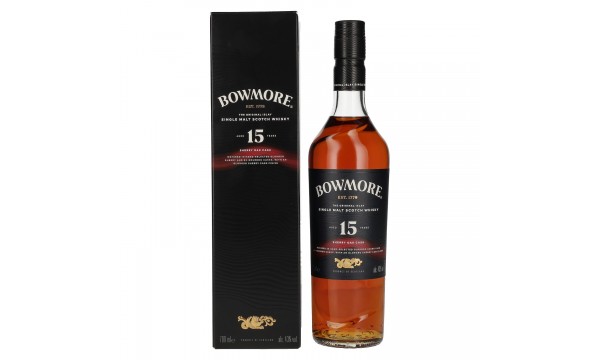 Bowmore 15 Years Old Sherry Oak Cask Islay Single Malt 43% Vol. 0,7l dovanų dėžutėje