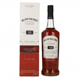Bowmore 10 Years Old DARK & INTENSE Travel Exclusive 40% Vol. 1l dovanų dėžutėje