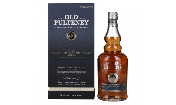 Old Pulteney 25 Years Old Single Malt Scotch Whisky 46% Vol. 0,7l dovanų dėžutėje