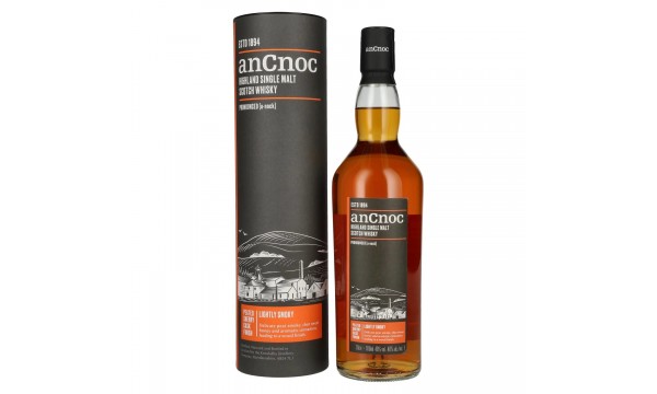 AnCnoc Highland Single Malt Scotch Whisky Peated Sherry Cask Finish 40% Vol. 0,7l dovanų dėžutėje AnCnoc Highland Single Malt Scotch Whisky Peated Sherry Cask Finish 40% Vol. 0,7l dovanų dėžutėje