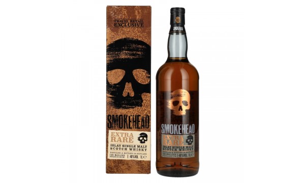 Smokehead EXTRA RARE Islay Single Malt Scotch Whisky Gold Design 40% Vol. 1l dovanų dėžutėje Smokehead EXTRA RARE Islay Single Malt Scotch Whisky Gold Design 40% Vol. 1l dovanų dėžutėje