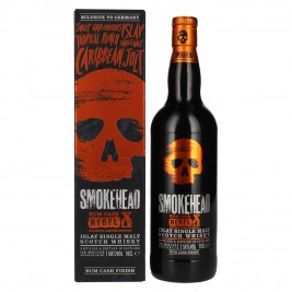 Smokehead RUM REBEL Rum Cask XLE Islay Single Malt Xclusive Limited Edition 58% Vol. 0,7l dovanų dėžutėje