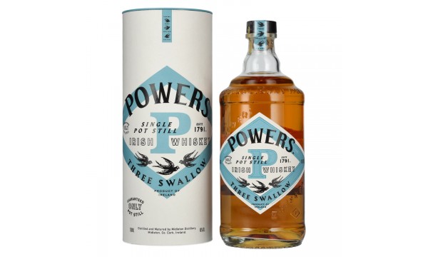 Powers THREE SWALLOW Single Pot Still Irish Whiskey 40% Vol. 0,7l dovanų dėžutėje