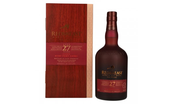Redbreast 27 Years Old Single Pot Still Irish Whiskey RUBY PORT CASK 55,9% Vol. 0,7l medinėje dėžėje