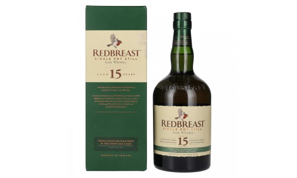 Redbreast 15 Years Old Single Pot Still Irish Whiskey 46% Vol. 0,7l dovanų dėžutėje