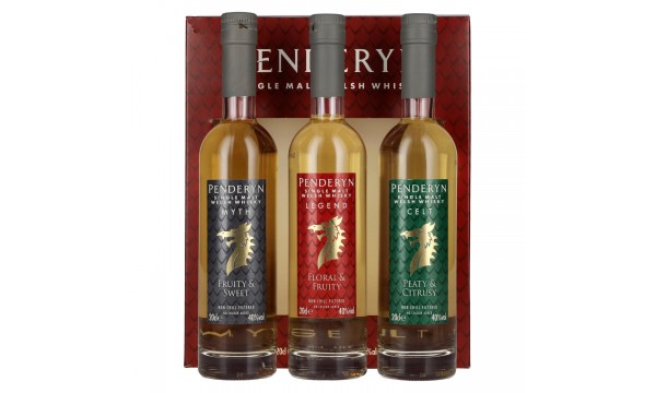 Penderyn MYTH, LEGEND, CELT Single Malt Welsh Whisky 40% Vol. 3x0,2l dovanų dėžutėje