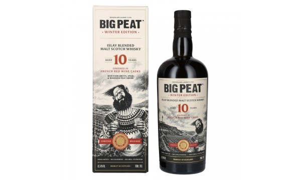 Douglas Laing BIG PEAT 10 Years Old Red Wine Cask The Winter Edition 2026 48% Vol. 0,7l dovanų dėžutėje