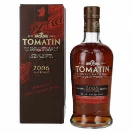Tomatin 17 Years Old SHERRY COLLECTION Pedro Ximénez Sherry Butts Limited Edition 2006 46% Vol. 0,7l dovanų dėžutėje