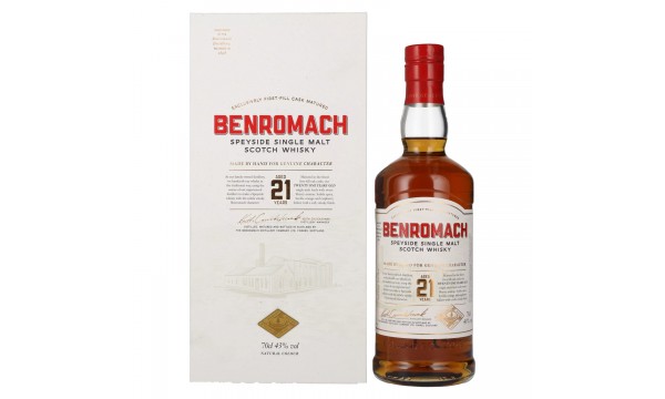 Benromach 21 Years Old Speyside Single Malt 43% Vol. 0,7l dovanų dėžutėje