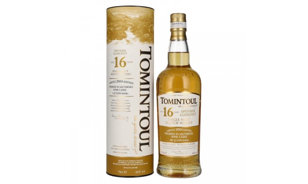 Tomintoul 16 Years Old The Gentle Dram Single Malt Scotch Whisky Limited Edition 2004 46% Vol. 0,7l dovanų dėžutėje