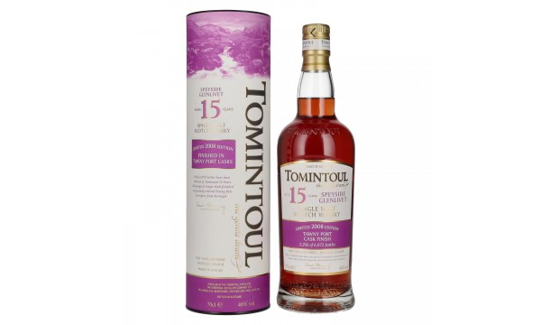 Tomintoul 15 Years Old TAWNY PORT CASKS Finish 2008 46% Vol. 0,7l dovanų dėžutėje