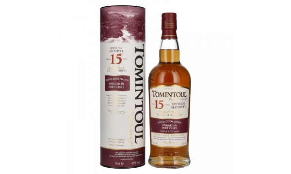 Tomintoul 15 Years Old PORT CASKS Finish Limited Edition 2006 46% Vol. 0,7l dovanų dėžutėje