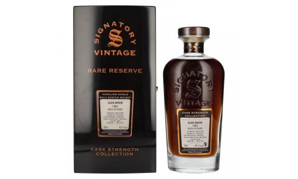 Signatory Vintage Glen Mhor RARE RESERVE 50 Years Old Cask Strength 1965 47,1% Vol. 0,7l medinėje dėžėje