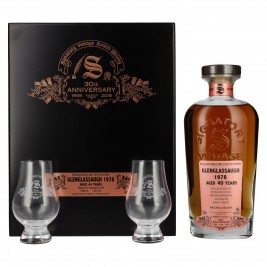 Signatory Vintage GLENGLASSAUGH 40 Years Old 30th ANNIVERSARY 1978 40,9% Vol. 0,7l medinėje dėžėje su 2 stiklinėmis