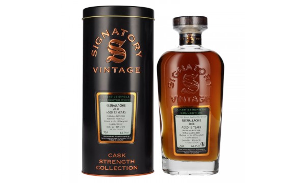 Signatory Vintage GLENALLACHIE 13 Years Old Cask Strength 2008 63,7% Vol. 0,7l dėžutėje