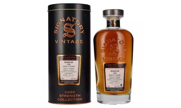 Signatory Vintage DEANSTON 13 Years Old Cask Strength 2008 65,7% Vol. 0,7l metalinėje dėžutėje