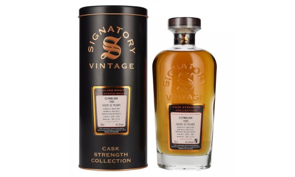 Signatory Vintage CLYNELISH 32 Years Old Cask Strength 1990 45,9% Vol. 0,7l dėžutėje