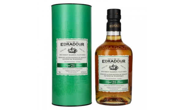 Edradour 21 Years Old Bourbon Barrel Matured Highland Single Malt Whisky 54,3% Vol. 0,7l dovanų dėžutėje