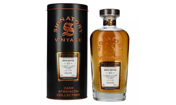 Signatory Vintage NORTH BRITISH 33 Years Old Refill Oloroso Cask Strength #262087 1991 53,2% Vol. 0,7l dėžutėje